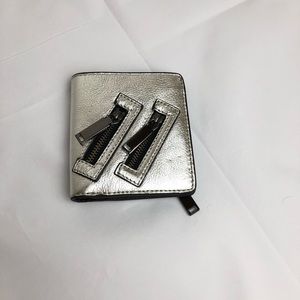 Rebecca Minkoff Moto Card Case Wallet Silver